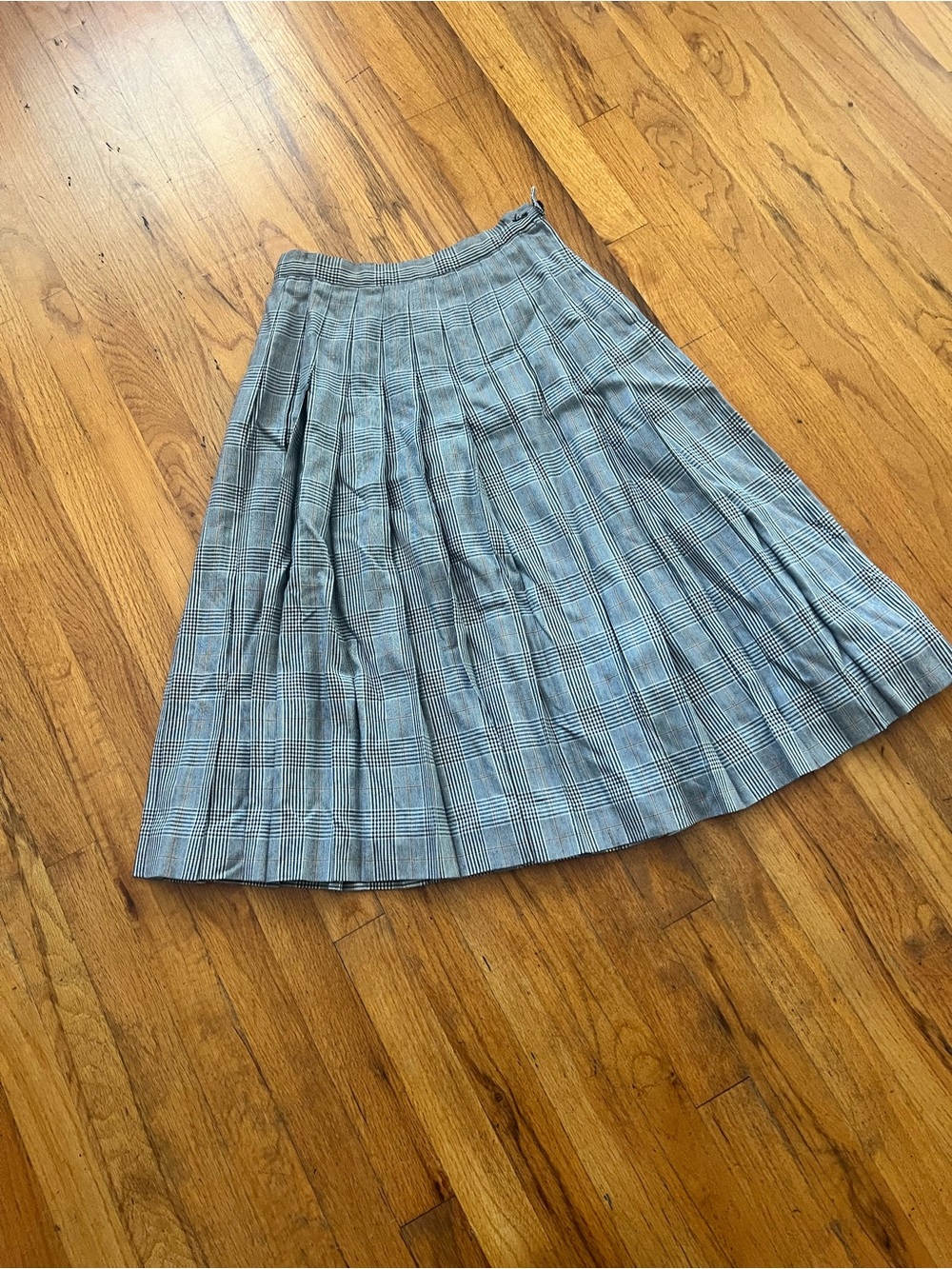 Vintage Pendleton Blue Plaid Pleated Skirt